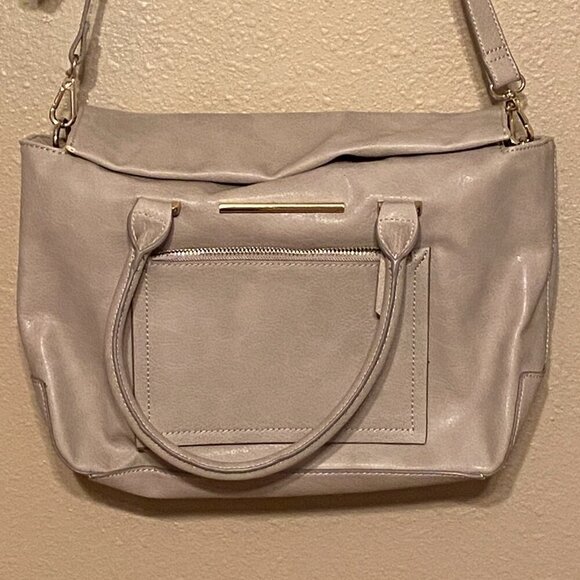 Danielle Nicole Beige Shoulder Tote/satchel Purse Folding Magnet Top Closure - Picture 2 of 12